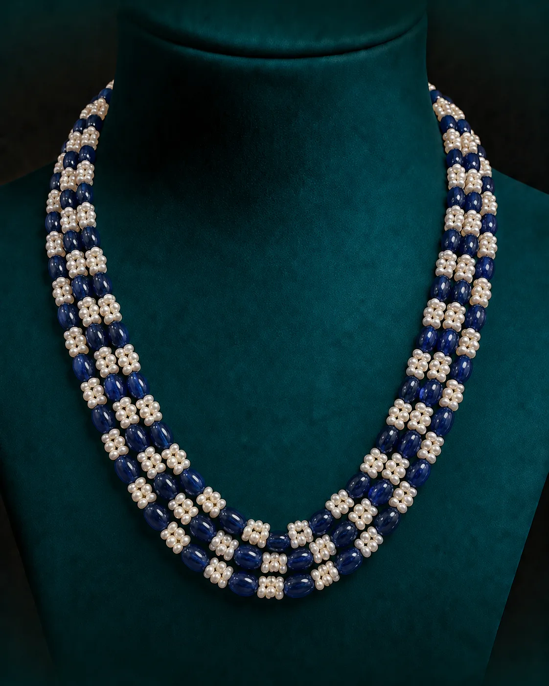 Blue and pearl white