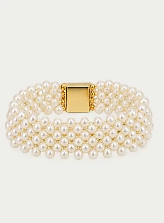 Pearl Empress- Handwoven Freshwater Ivory Bracelet