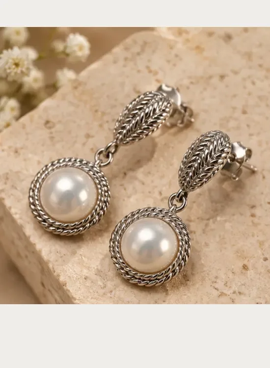 Pearl Vine 925 Silver Earrings