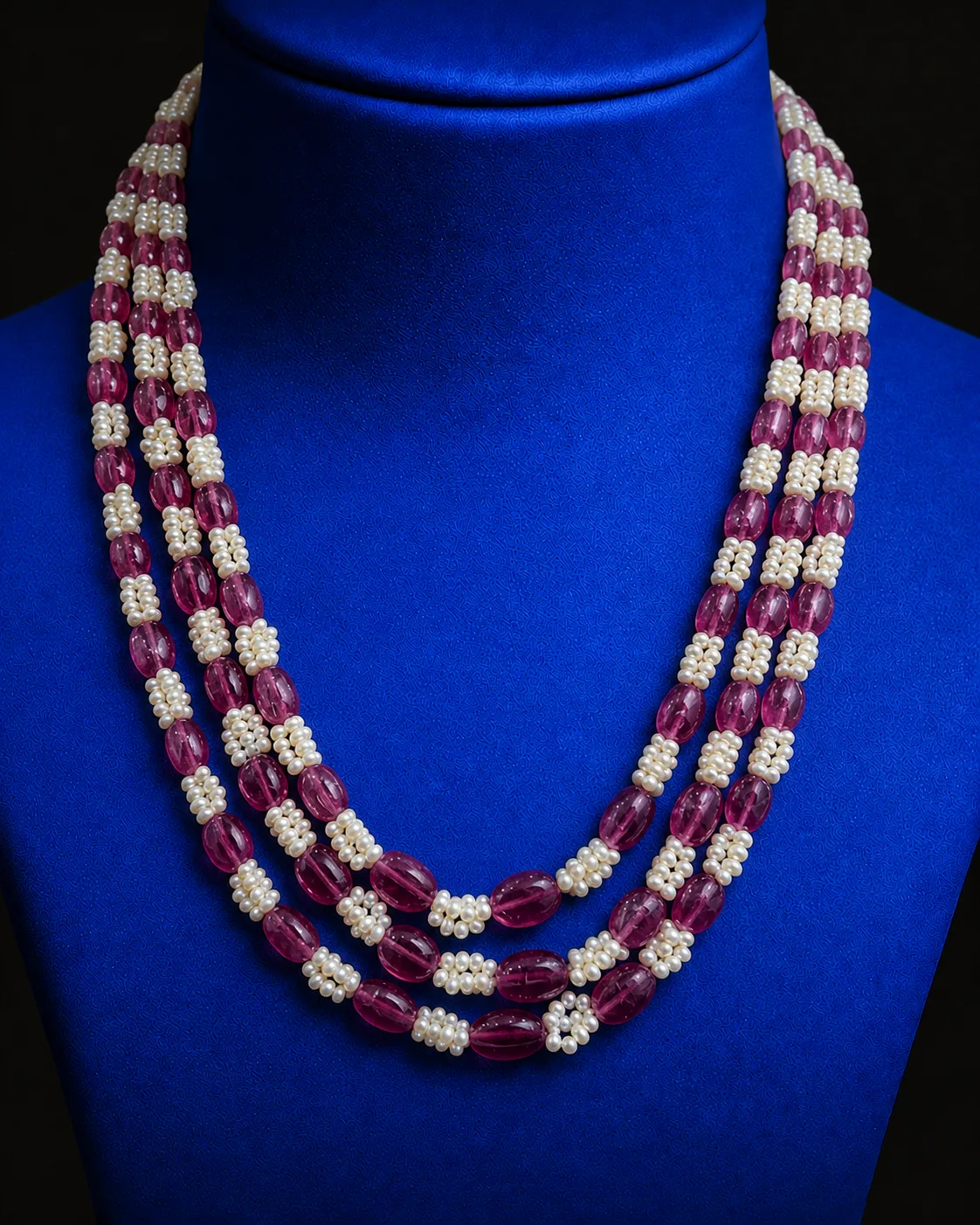 Magenta and pearl white