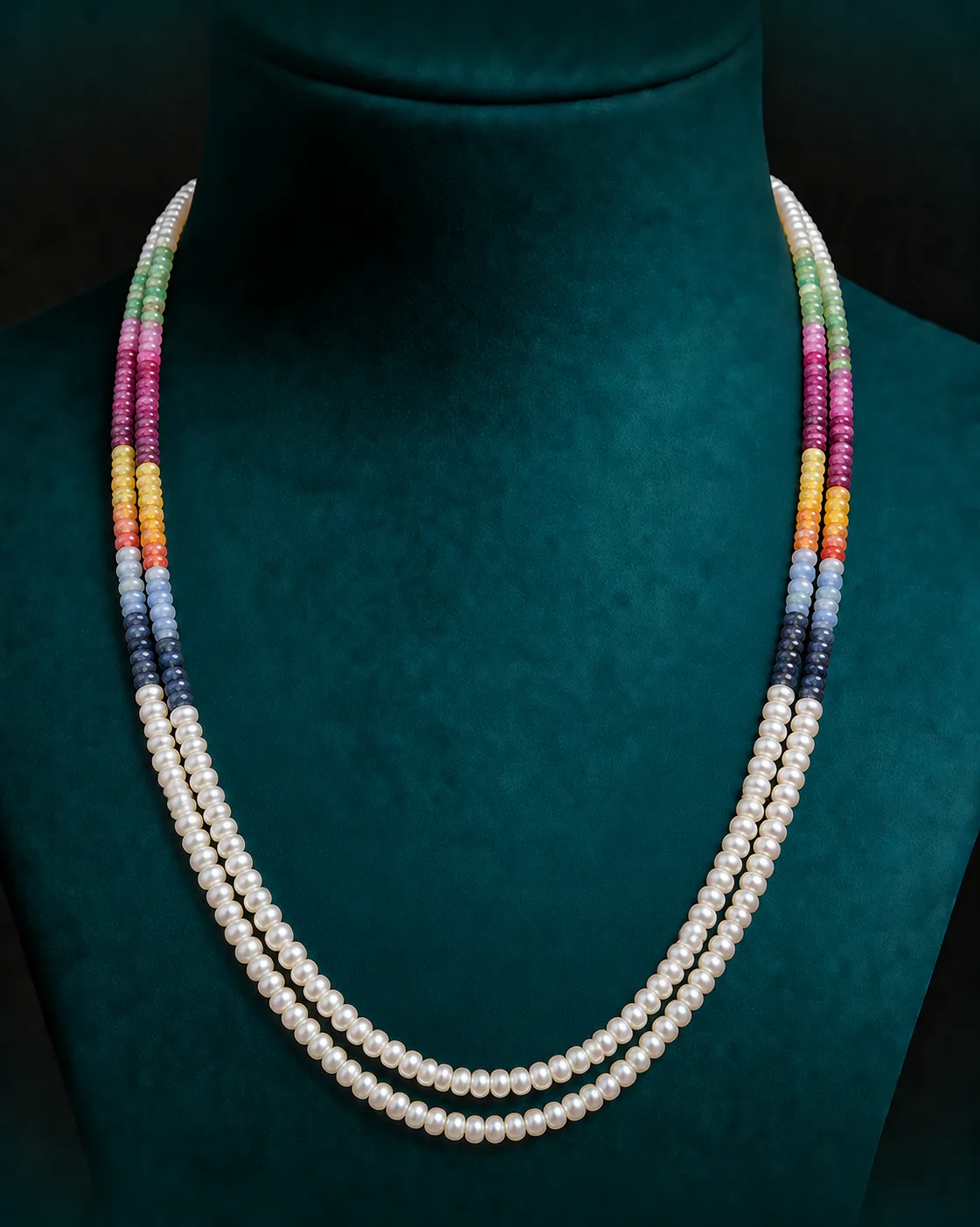 Pearl white and multicolor