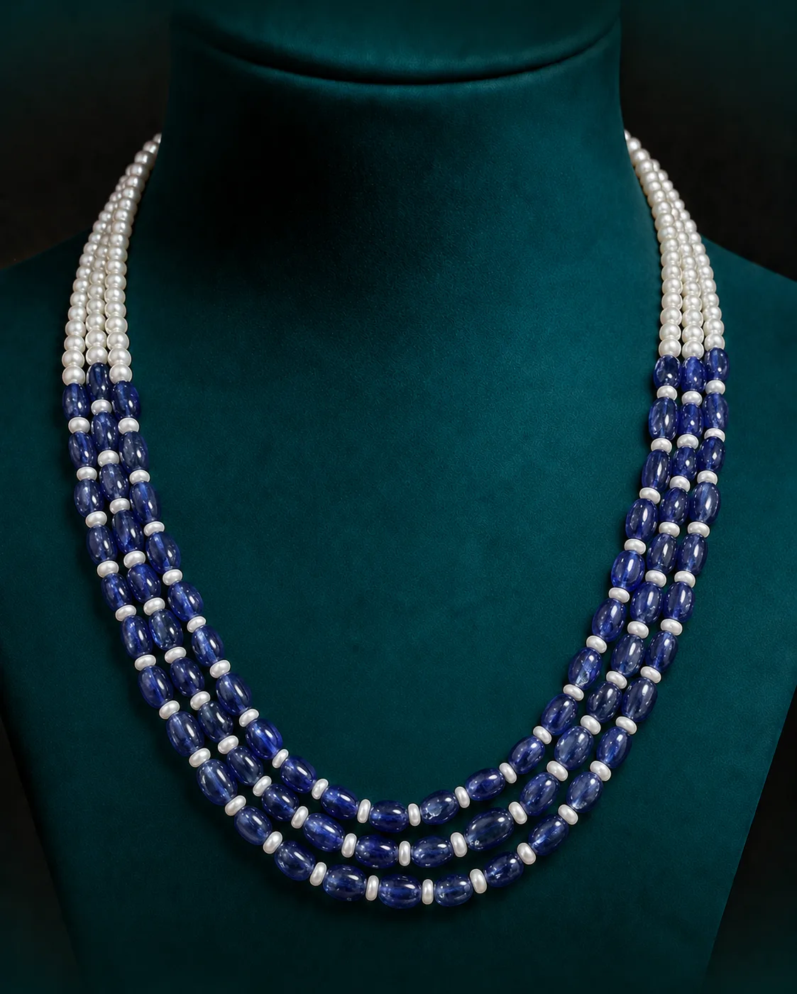 Blue and pearl white